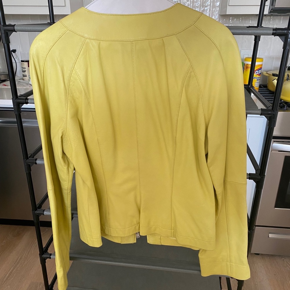 Chartreuse Front Zip, Slim-Fitting Jacket - image 2